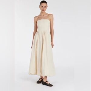 DISSH Cream Strapless Cotton Dress